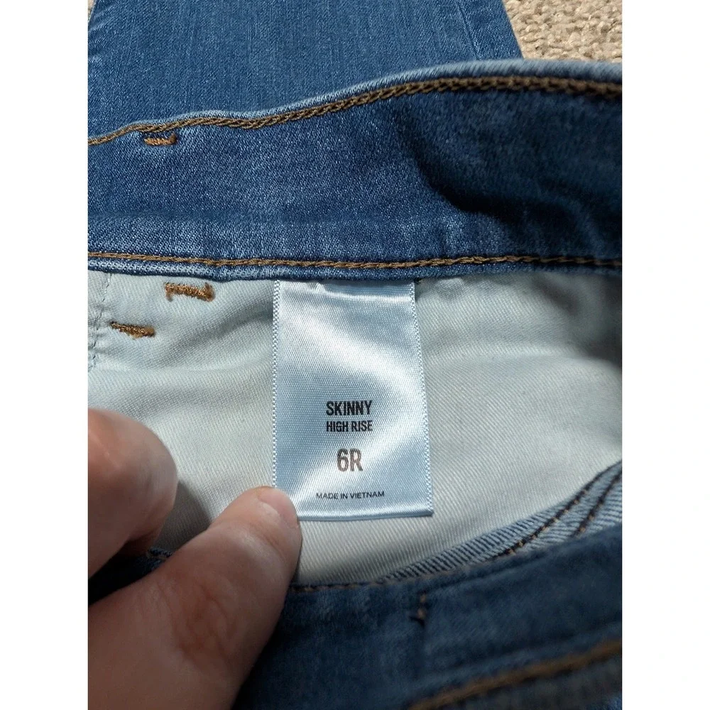 Express Women's Medium Wash High Rise Skinny Jeans‎ Stretch Denim Size 6